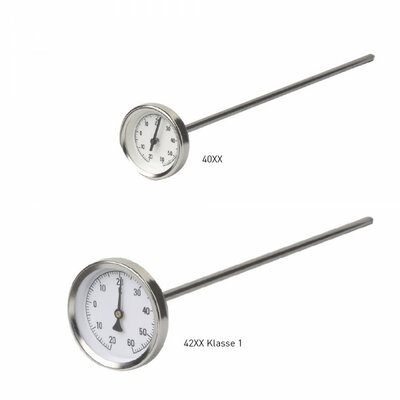 Stelzner class1 rvs stoom bodemtemperatuurmeter, 50 cm, rvs, klasse1, 0-120C