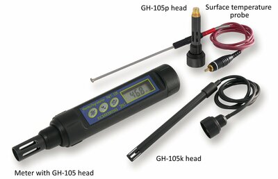 Elmetron PWT105 thermometer, hygrometer, dauwpuntmeter